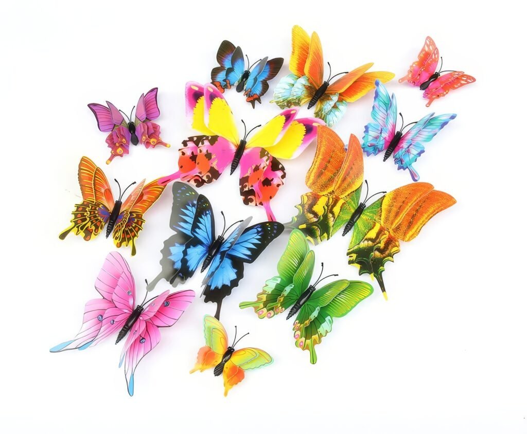 3D Creux Papillon - Lot de 12 Pièces - M013 - Double Couche