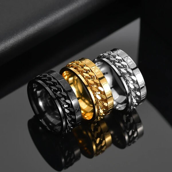 Bague Unisexe – Chaîne Rotative – Anti Stress