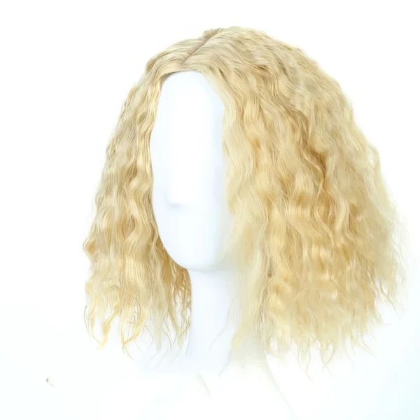 Perruque Bouclée Mi-Longue - Blonde Naturelle