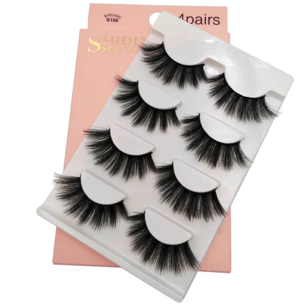 Faux Cils 3D - 4 Paires Naturelles et Réutilisables – Image 4
