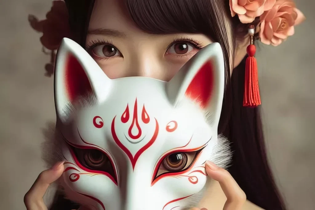 Masque Japonais - Style Kitsune Traditionnel 🎭