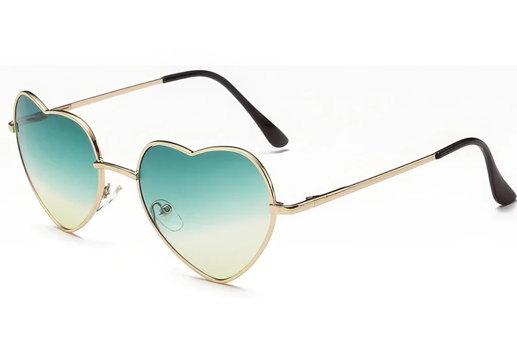 Lunettes de Soleil Femme - Design Cœur Rétro