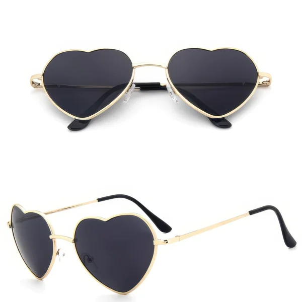 Lunettes de Soleil Femme - Design Cœur Rétro