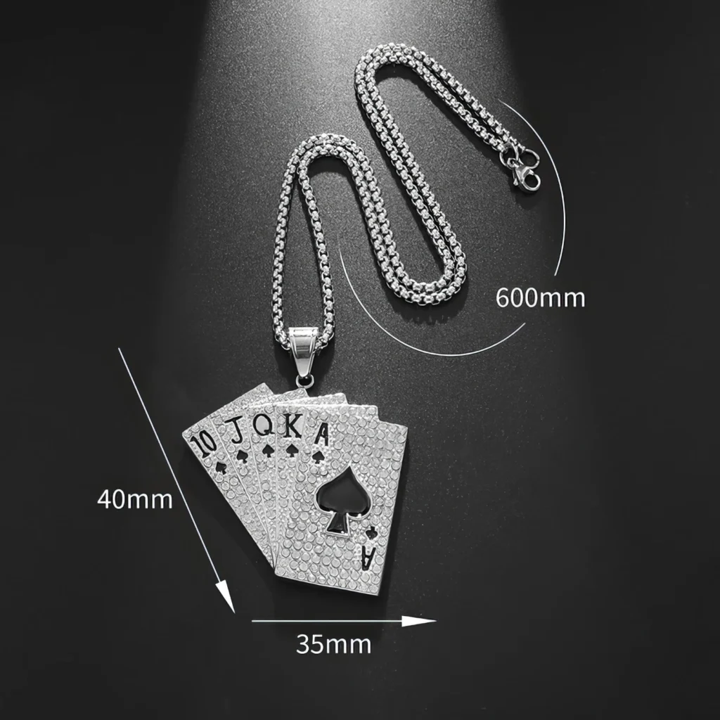 Collier Homme - Pendentif Jeu de Cartes – Image 3