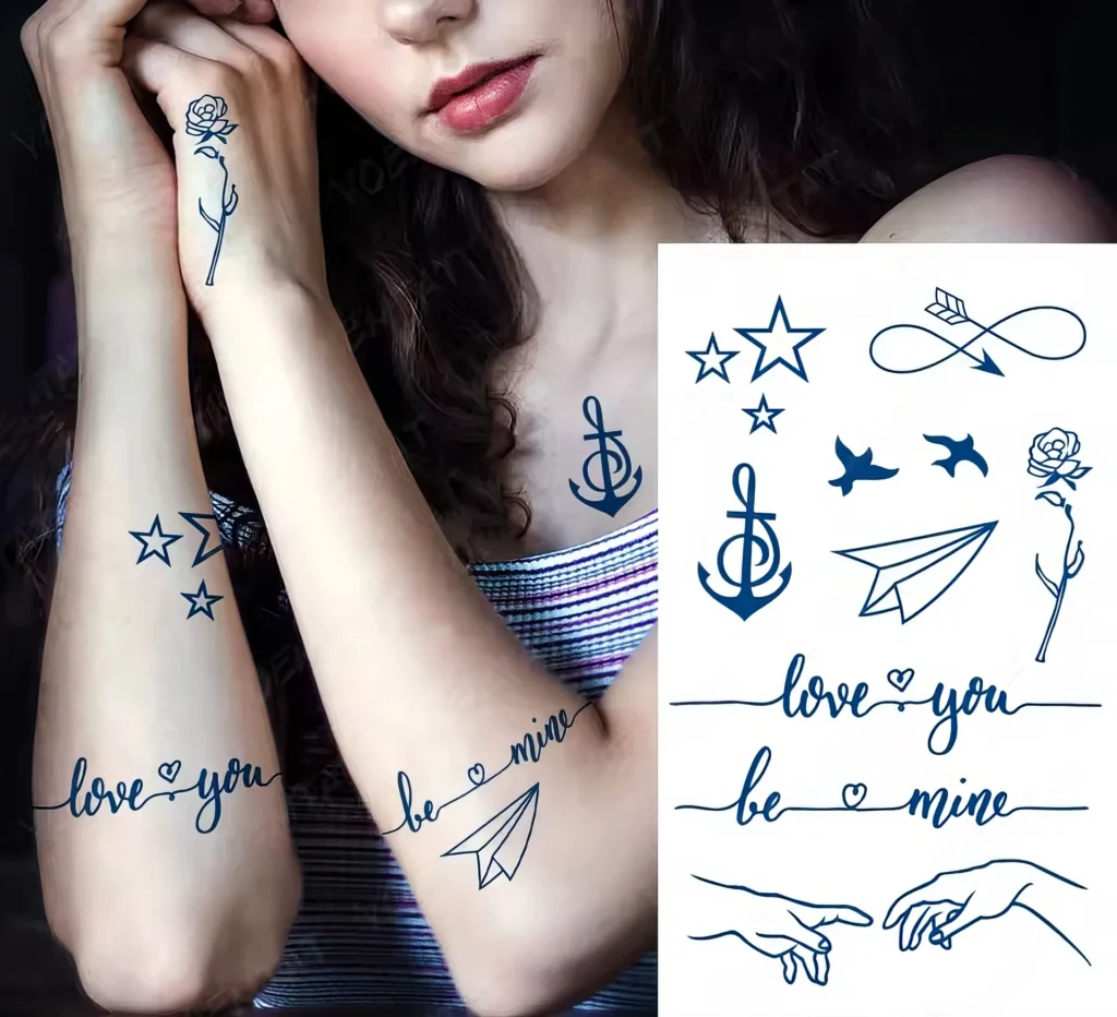 Tatouages Temporaires - Messages d'Amour & Symboles Délicats – Image 2