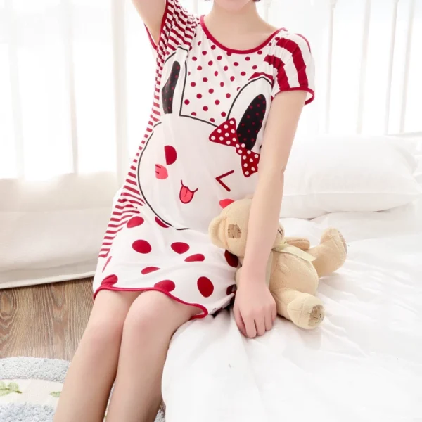 Pyjama Robe - Imprimé Lapin à Pois